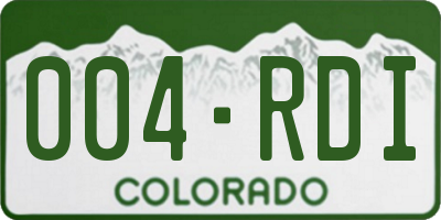 CO license plate 004RDI