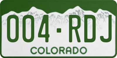 CO license plate 004RDJ