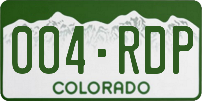 CO license plate 004RDP