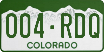 CO license plate 004RDQ
