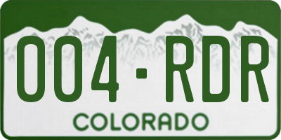 CO license plate 004RDR