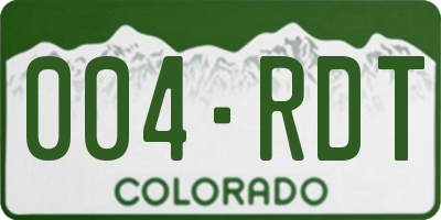CO license plate 004RDT