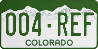 CO license plate 004REF