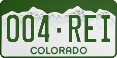 CO license plate 004REI