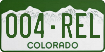 CO license plate 004REL