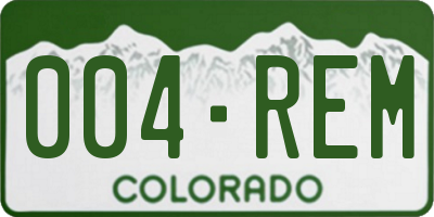 CO license plate 004REM