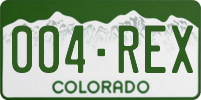 CO license plate 004REX