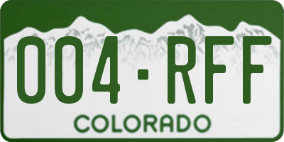 CO license plate 004RFF