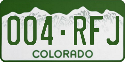 CO license plate 004RFJ