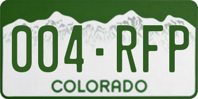 CO license plate 004RFP