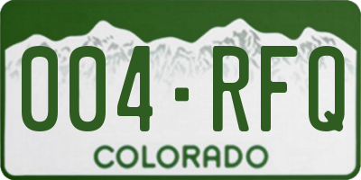 CO license plate 004RFQ