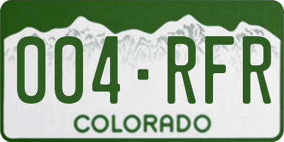 CO license plate 004RFR