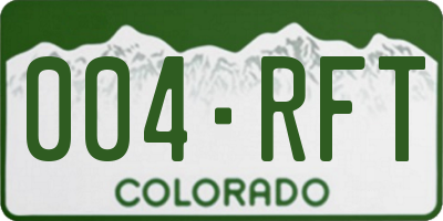CO license plate 004RFT