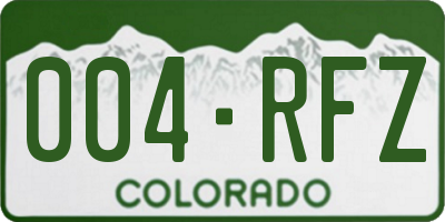 CO license plate 004RFZ