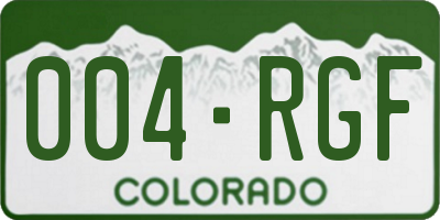 CO license plate 004RGF