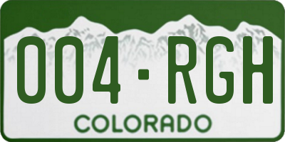 CO license plate 004RGH