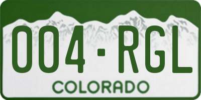 CO license plate 004RGL