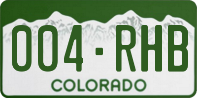 CO license plate 004RHB