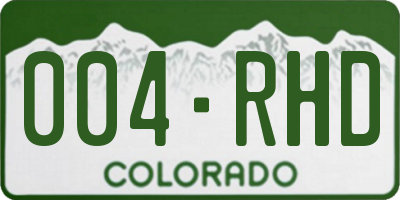 CO license plate 004RHD