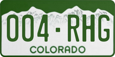 CO license plate 004RHG