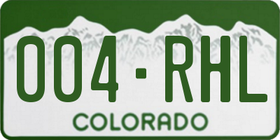 CO license plate 004RHL