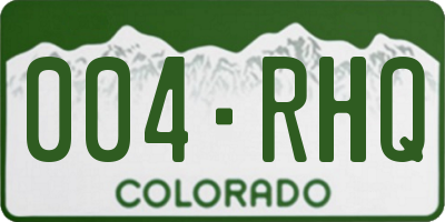CO license plate 004RHQ