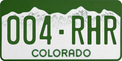 CO license plate 004RHR