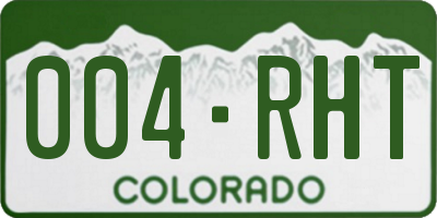 CO license plate 004RHT