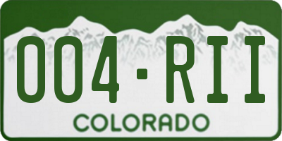 CO license plate 004RII