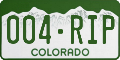 CO license plate 004RIP