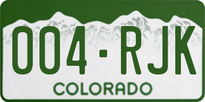 CO license plate 004RJK