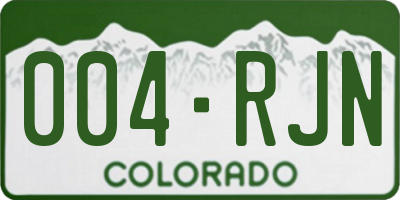 CO license plate 004RJN