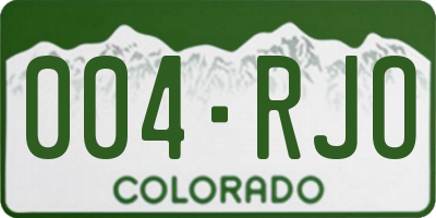 CO license plate 004RJO