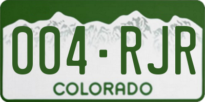 CO license plate 004RJR