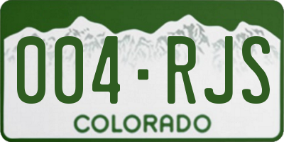 CO license plate 004RJS