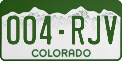 CO license plate 004RJV