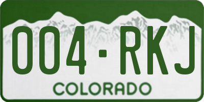 CO license plate 004RKJ
