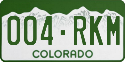 CO license plate 004RKM