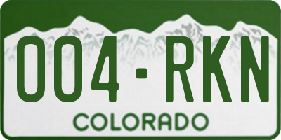 CO license plate 004RKN