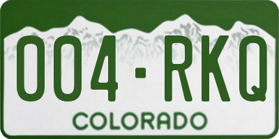 CO license plate 004RKQ