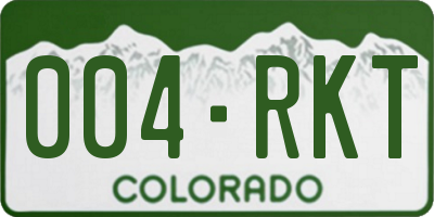 CO license plate 004RKT