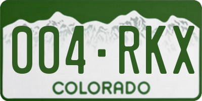 CO license plate 004RKX
