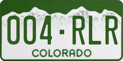 CO license plate 004RLR