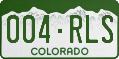 CO license plate 004RLS