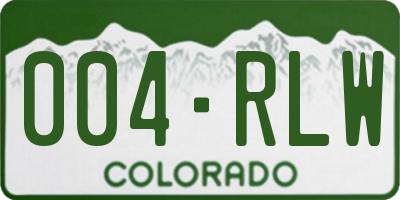 CO license plate 004RLW