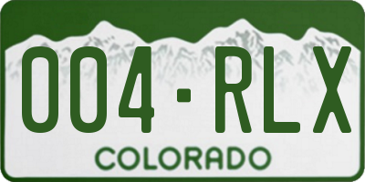 CO license plate 004RLX