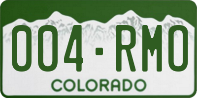 CO license plate 004RMO
