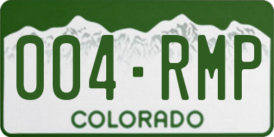 CO license plate 004RMP