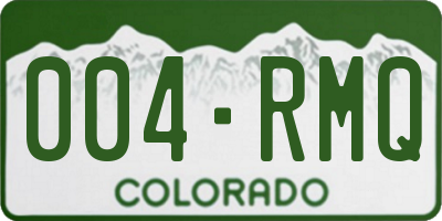 CO license plate 004RMQ