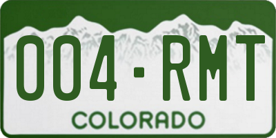 CO license plate 004RMT